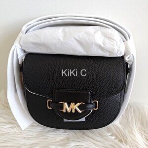 BRAND NEW Michael Kors Reed Small Pebbled Leather Crossbody Bag Black 35F3G6RC1T